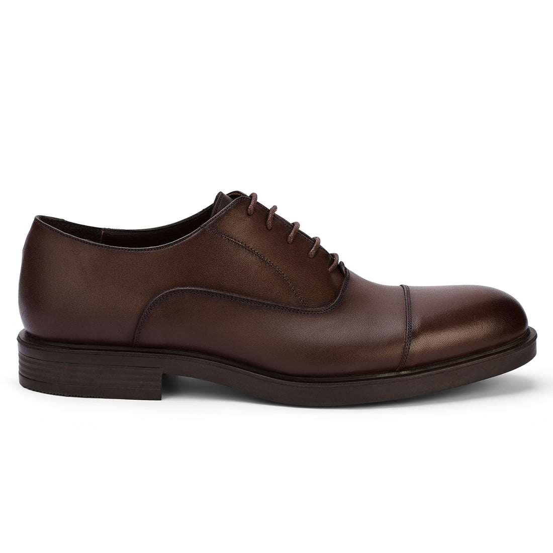 Brio Regal Black Leather Dress Shoes - Brown