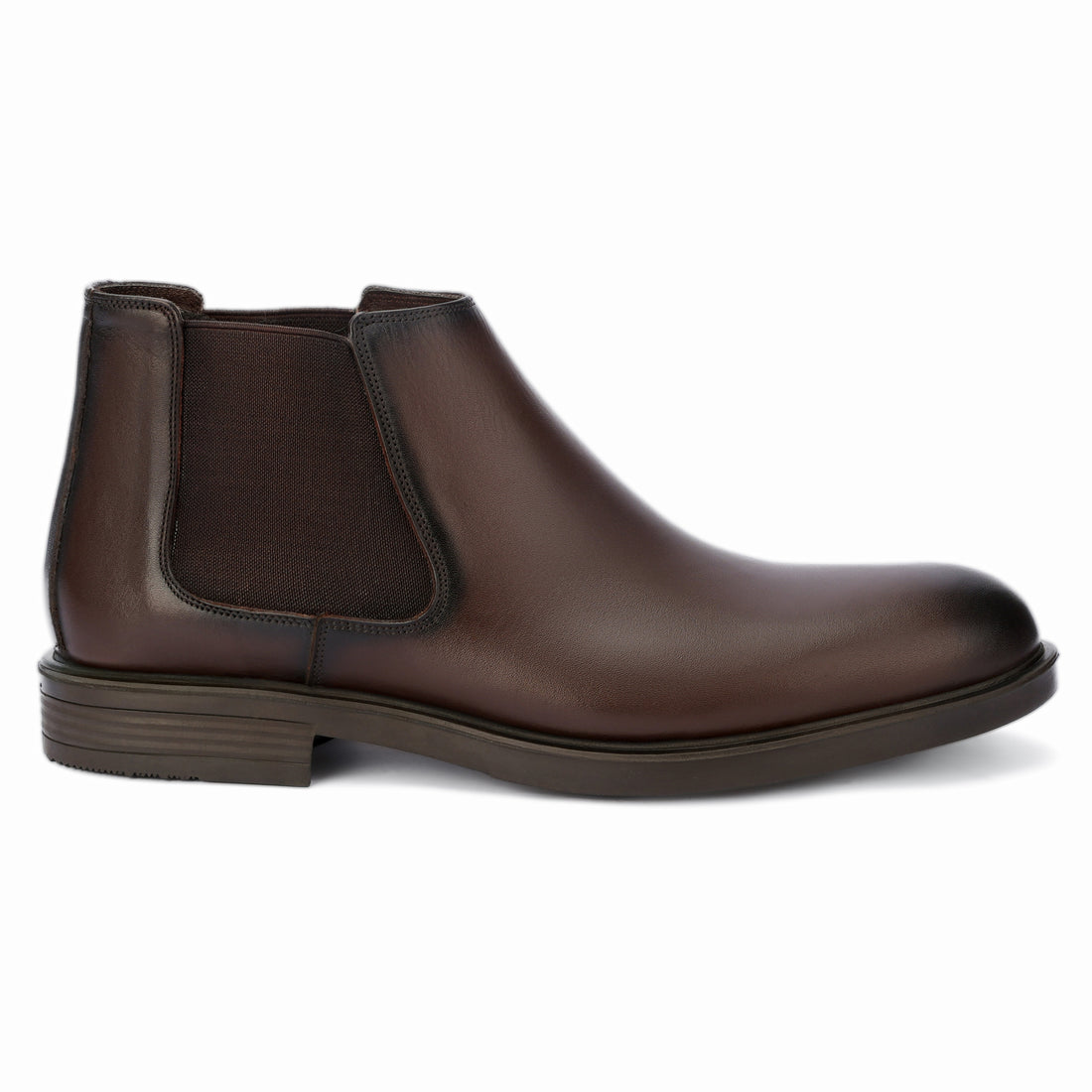Brio Sleek Leather Chelsea Boots - Brown