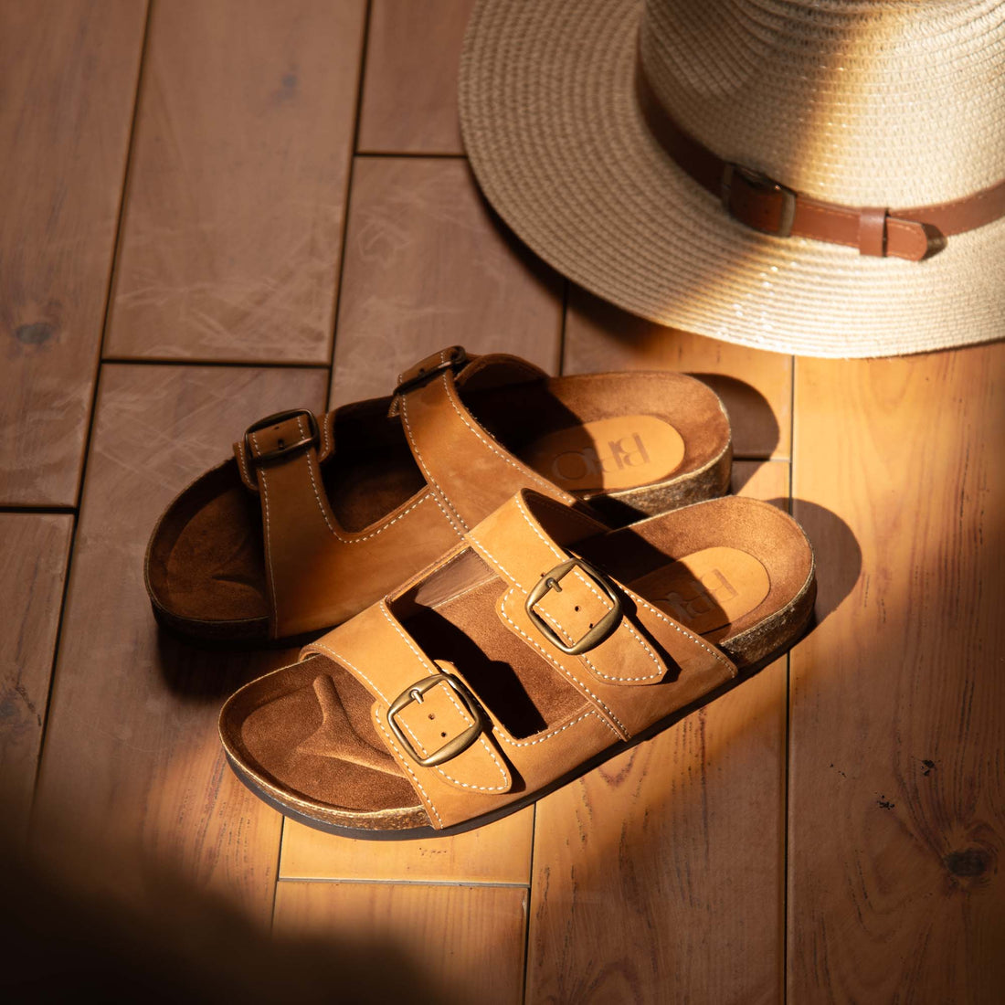Arizona Beige Natural Leather Slippers