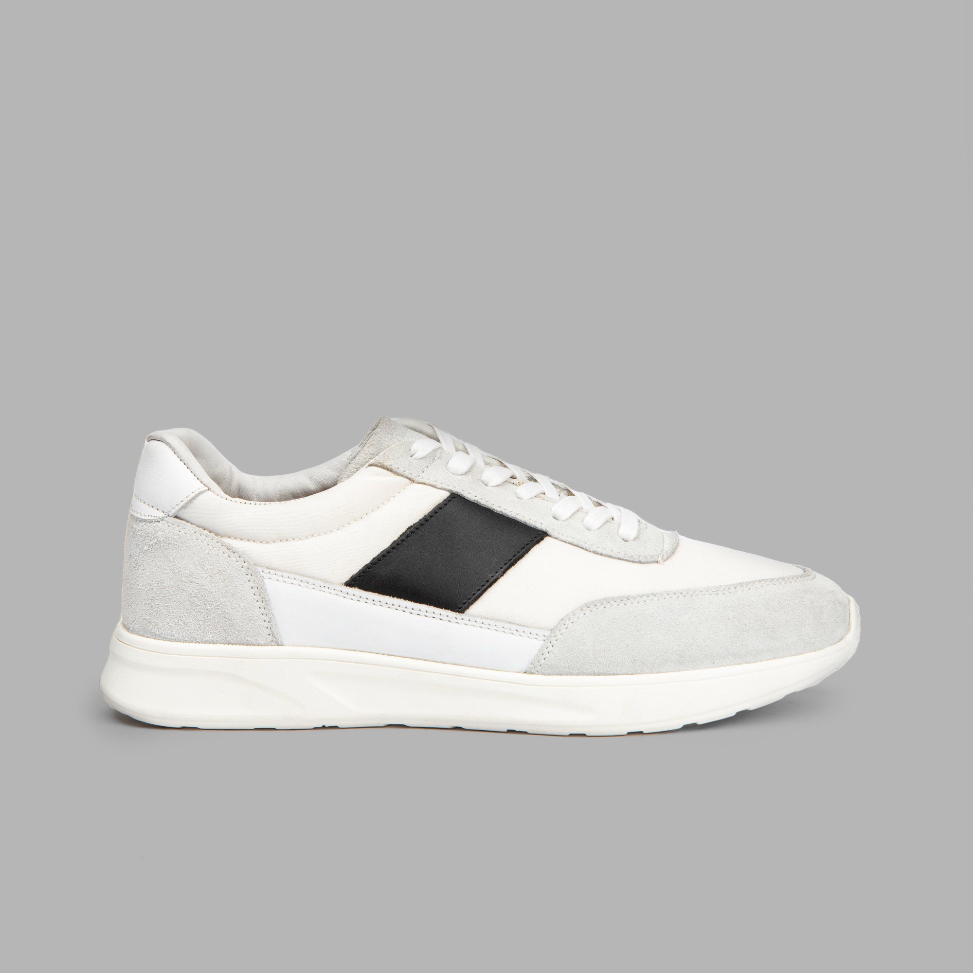 SUEDE LEATHER TRAINERS SNEAKERS - WHITE – brioshoes
