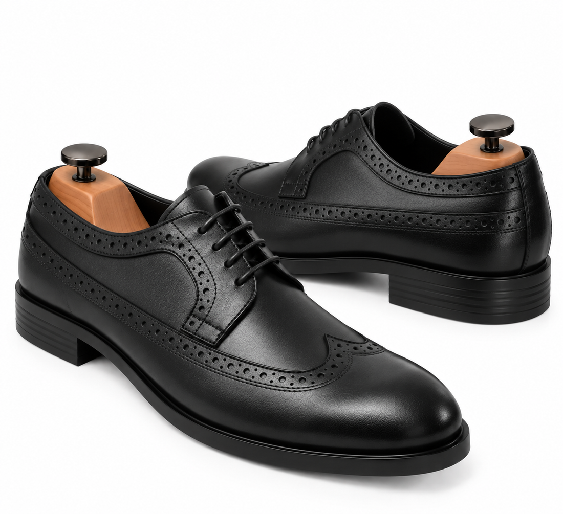 Brio Classic  Brogue Dress Shoes – Black