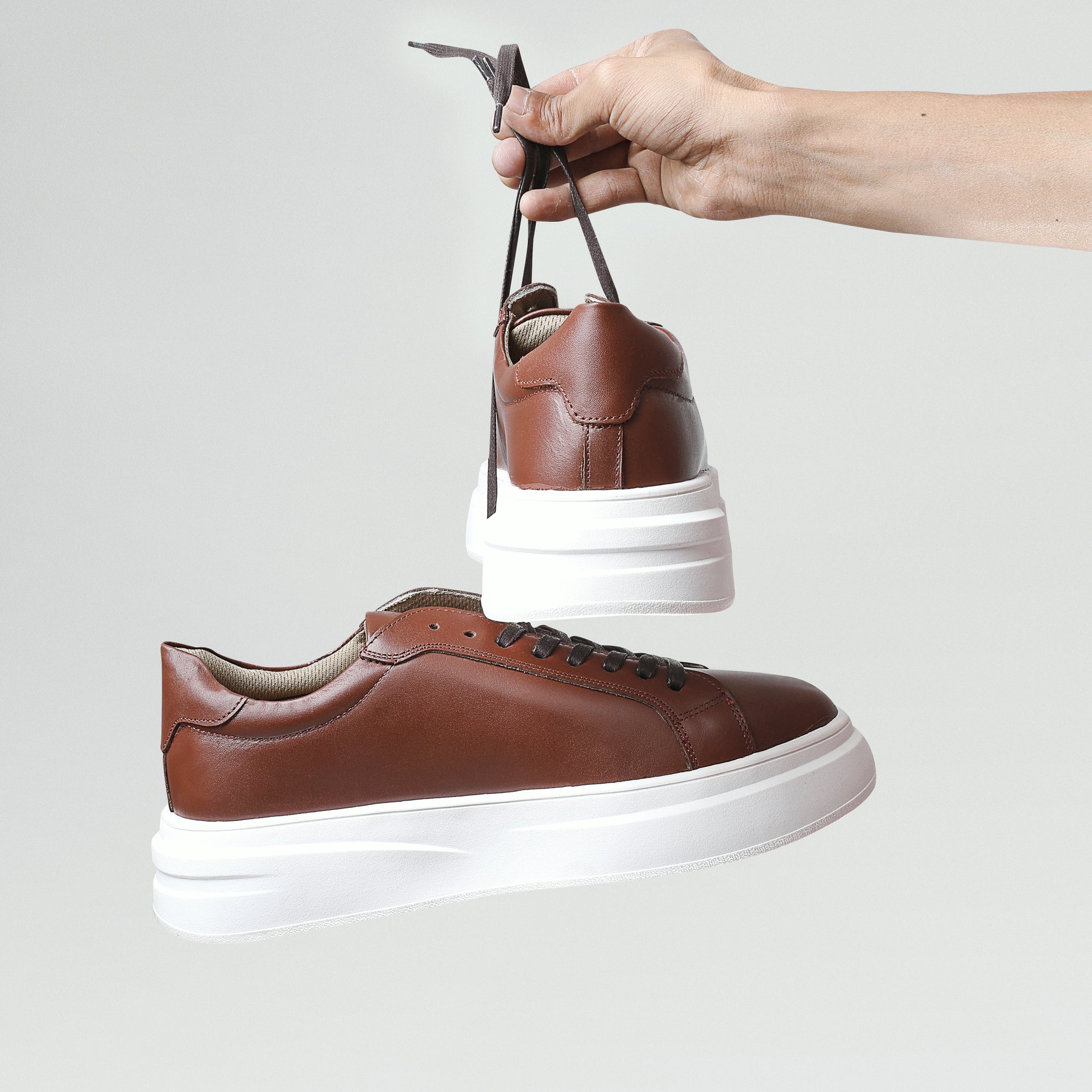 BlancPeak | Plain Brown Sneakers