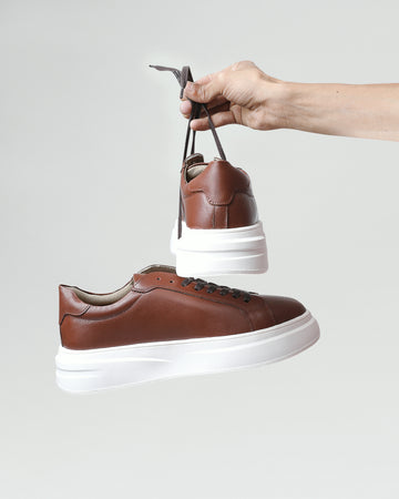 BlancPeak | Plain Brown Sneakers