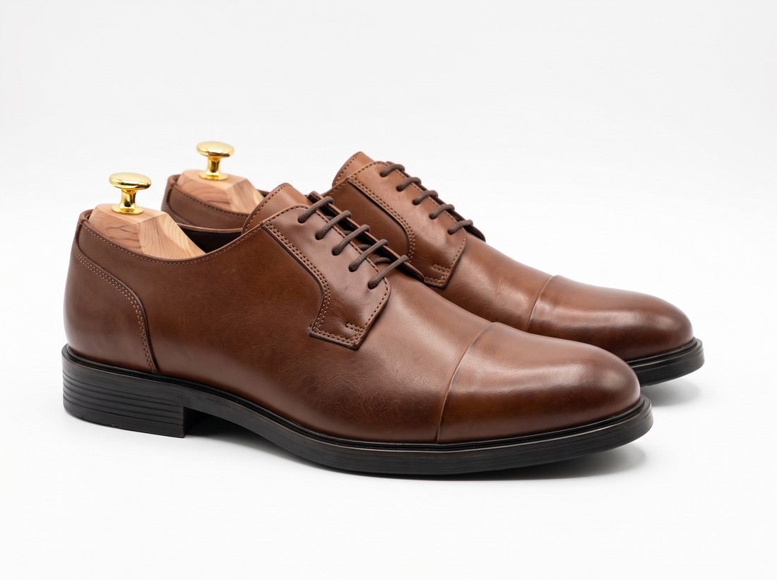 Brio Classic Derby Cap Toe Shoes  - Havan