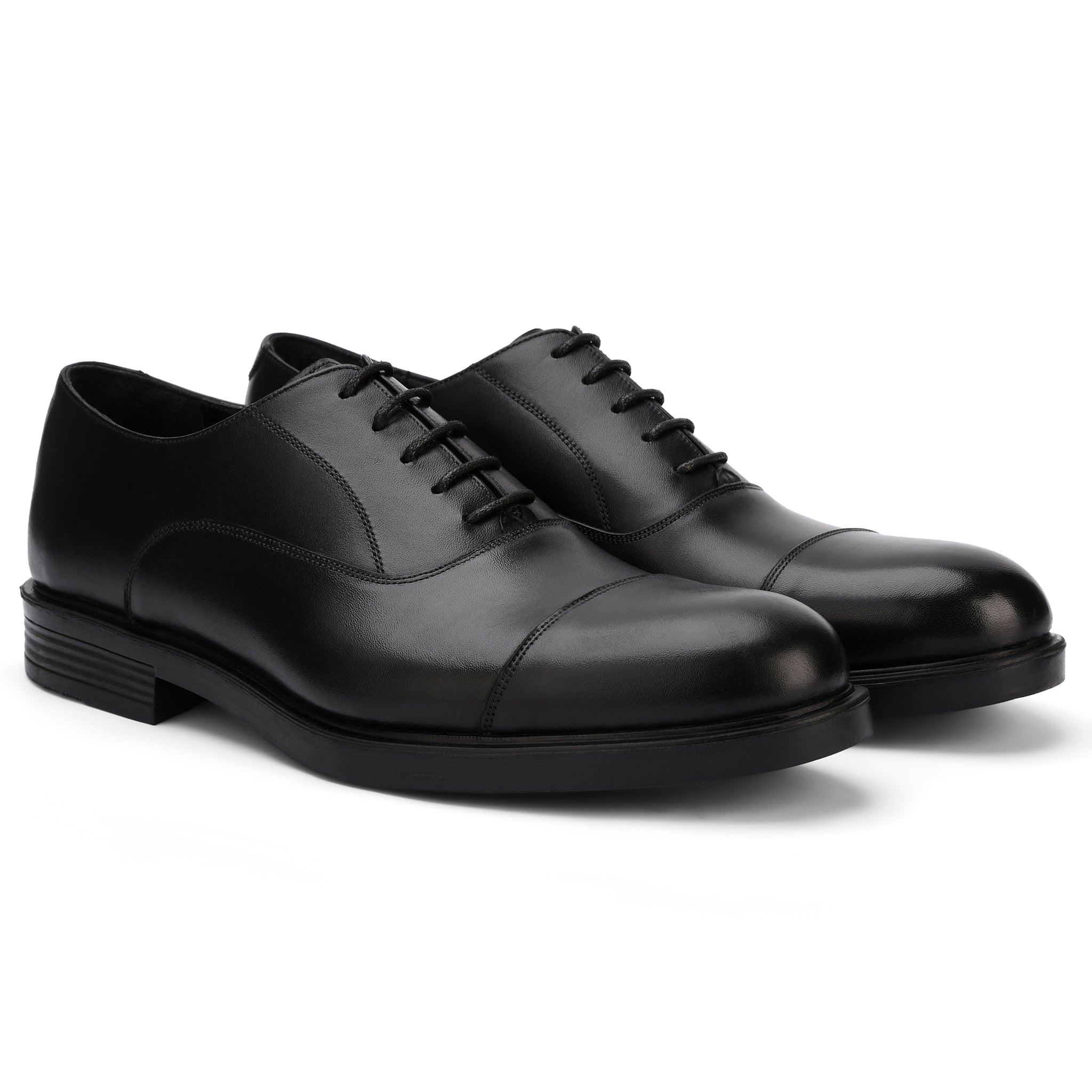 Brio Regal Black Leather Dress Shoes - Black