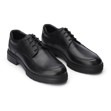 BRIO Genuine Leather Moc Toe Derbys – Black