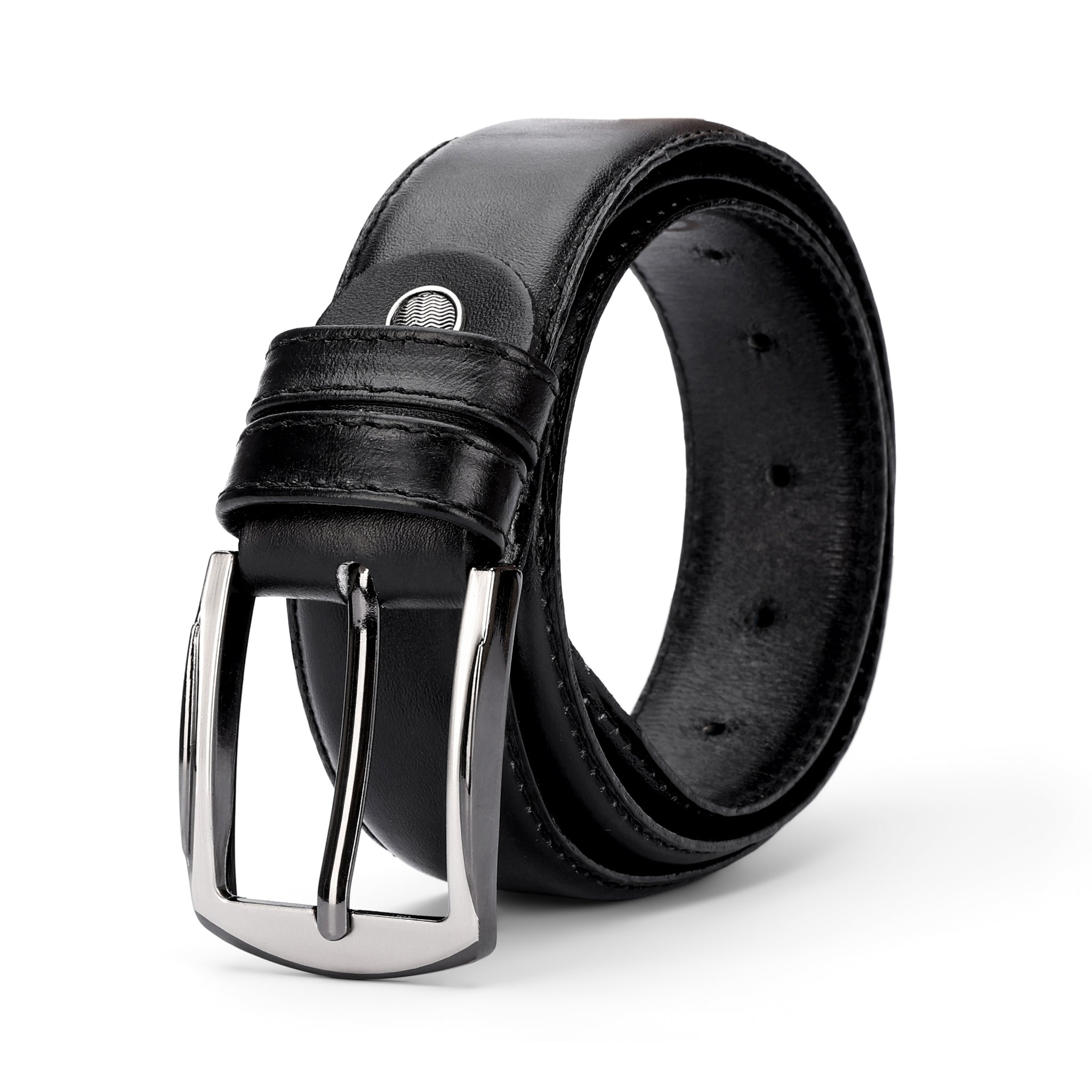 BRIO Smooth Leather Belt- BLACK