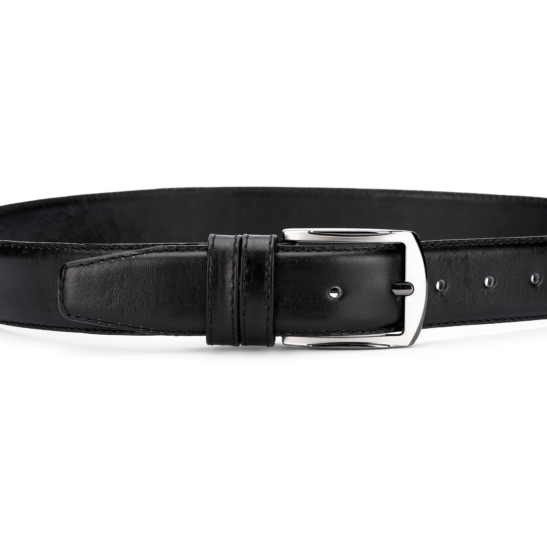 BRIO Smooth Leather Belt- BLACK