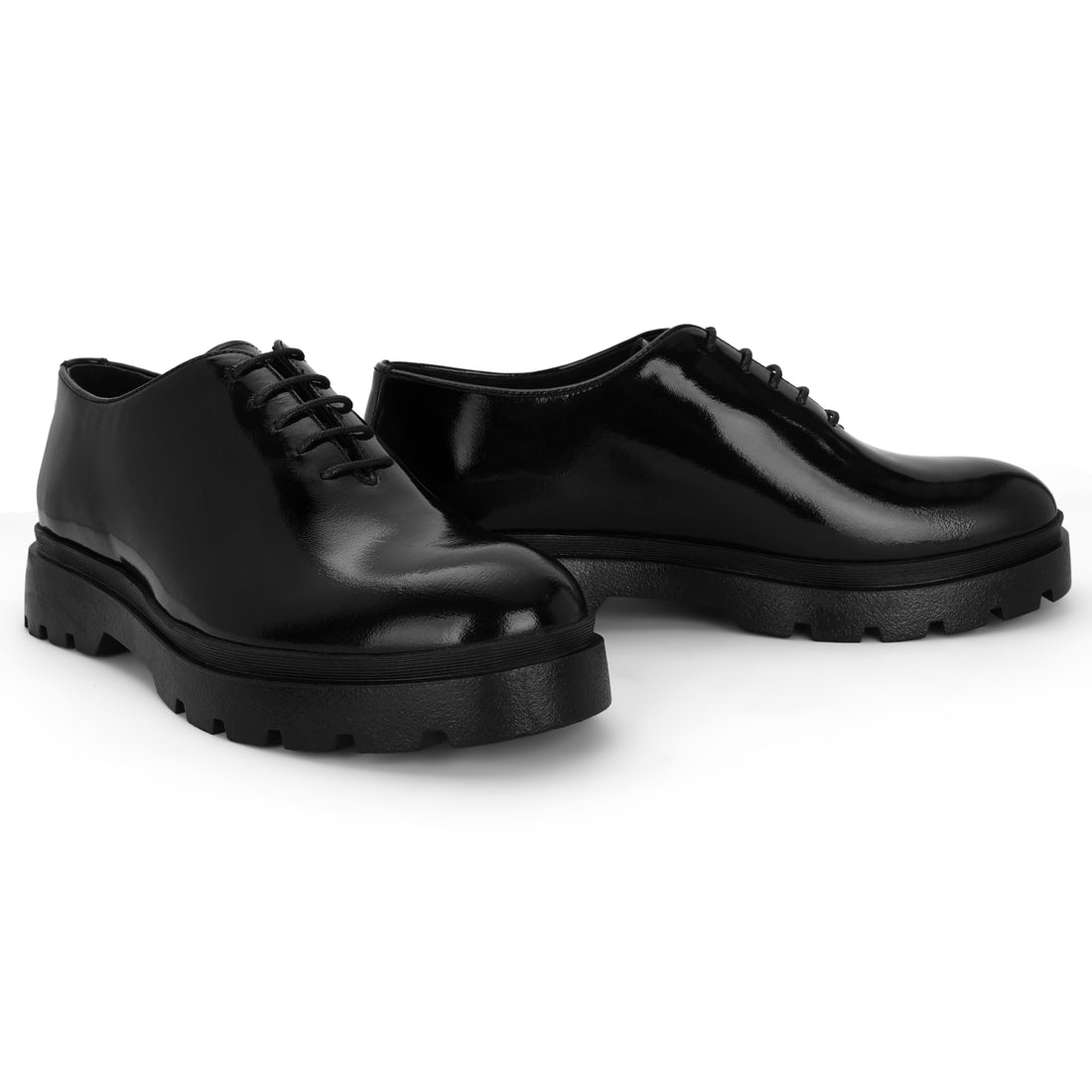 Oxford Chunky Gloss Whole Cut Shoes - Black