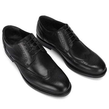 Brio Formal Wingtip Lace-Up Shoes - Black