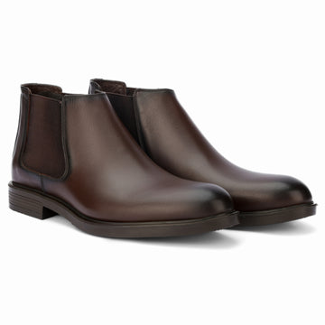 Brio Sleek Leather Chelsea Boots - Brown