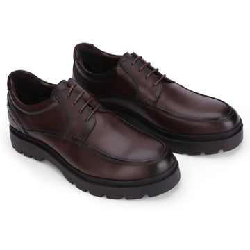 ‏BRIO Genuine Leather Moc Toe Derbys ( New ) – Brown
