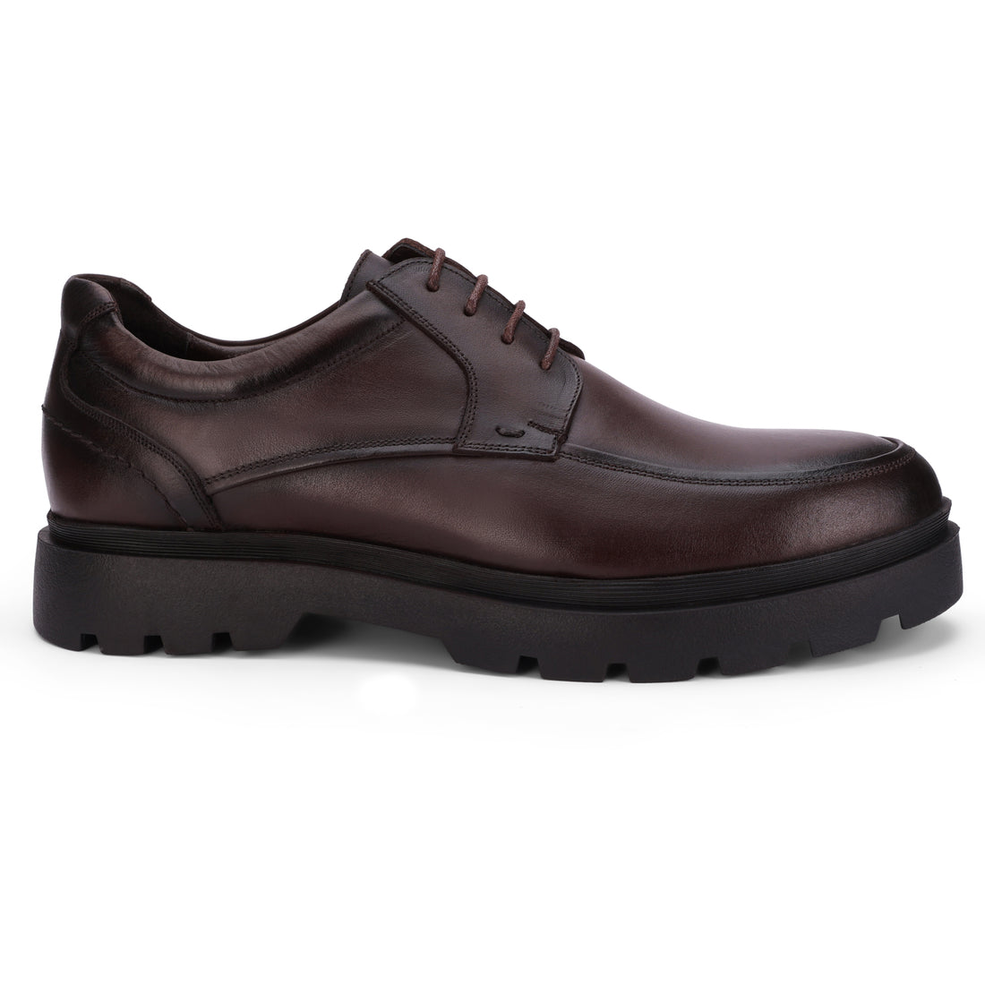 ‏BRIO Genuine Leather Moc Toe Derbys ( New ) – Brown