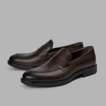 College Loafer Shoes - Brown
