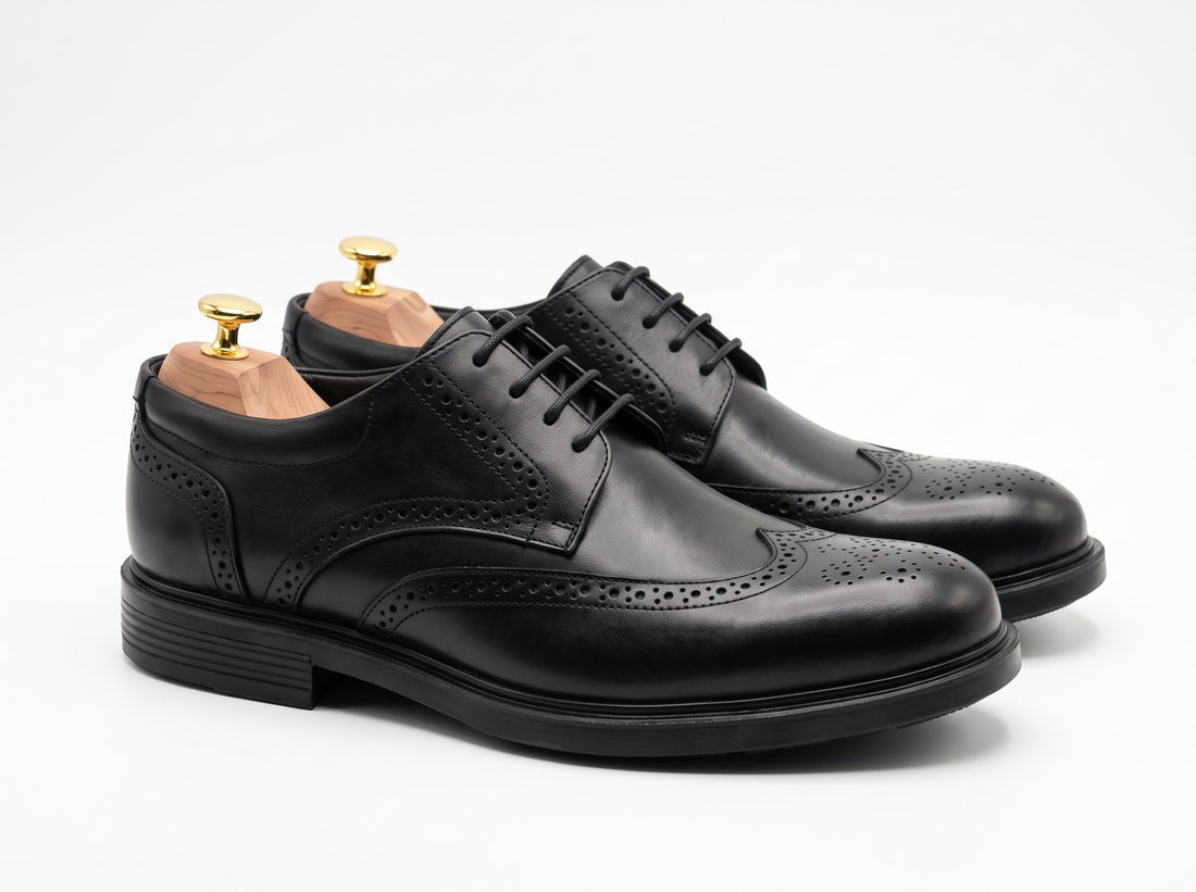 Brio Formal Wingtip Lace-Up Shoes - Black