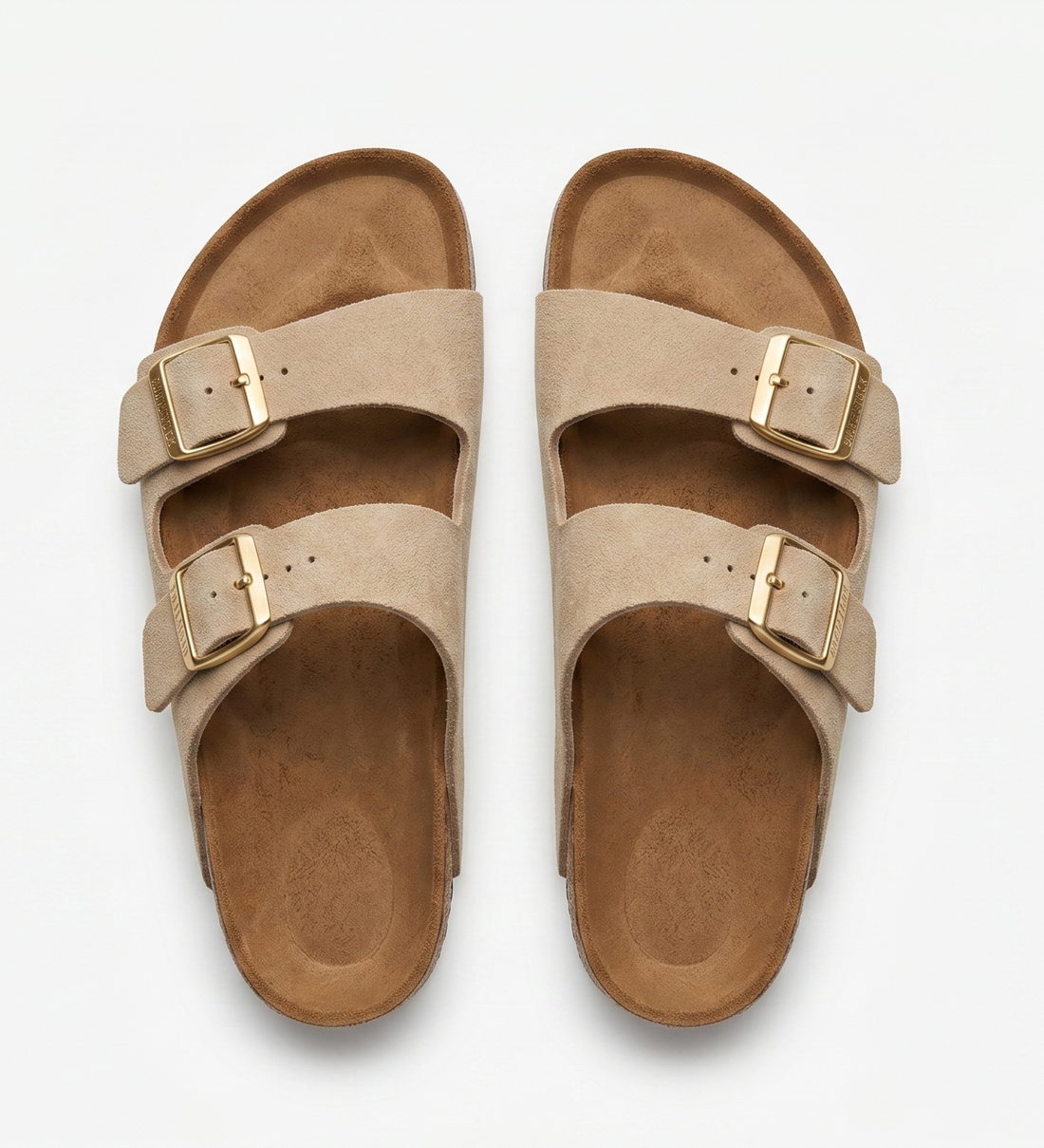 Brio Sahara Stride Classic Double Strap Slides - Beige