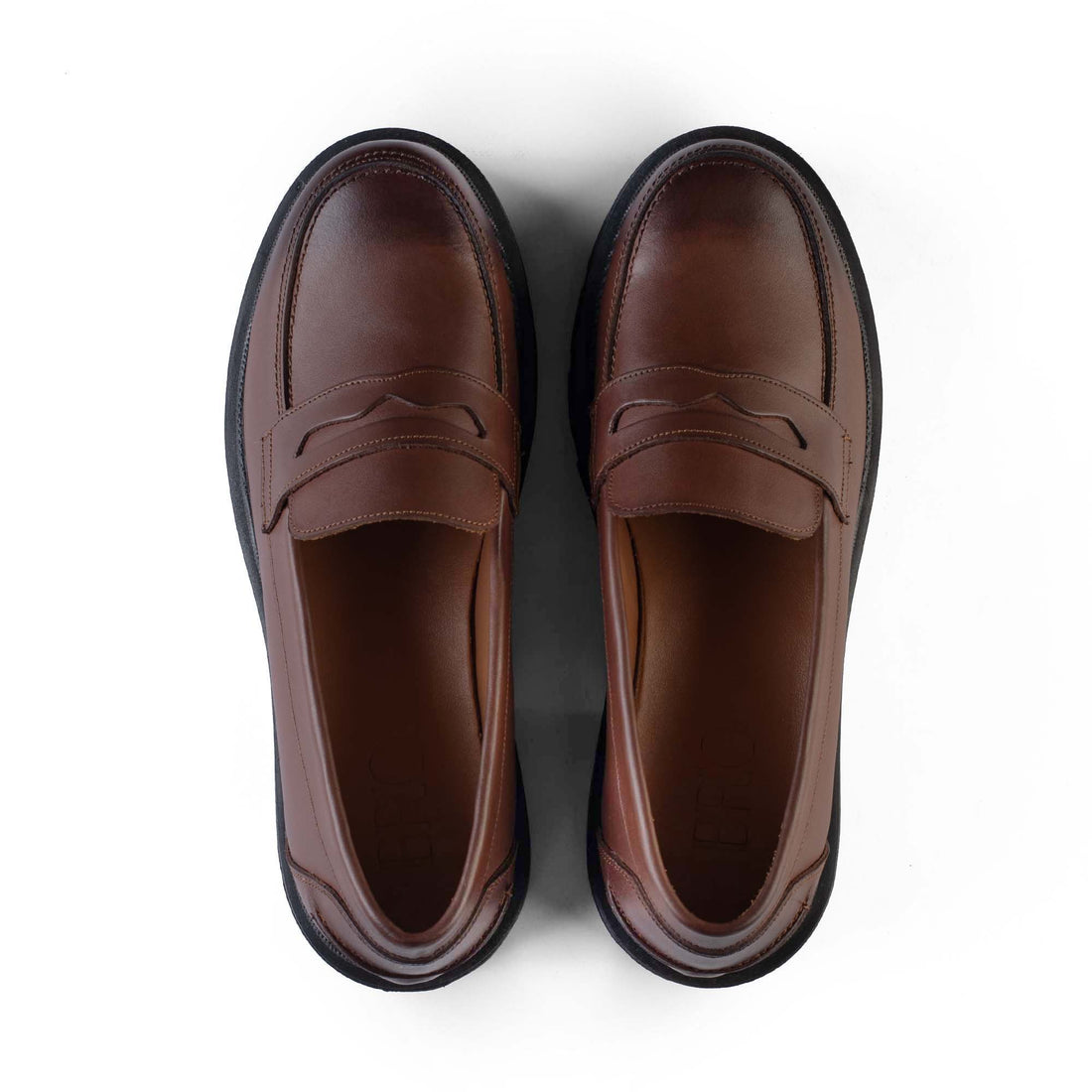 Brio Modern Platform Loafers-BROWN