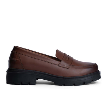 Brio Modern Platform Loafers-BROWN