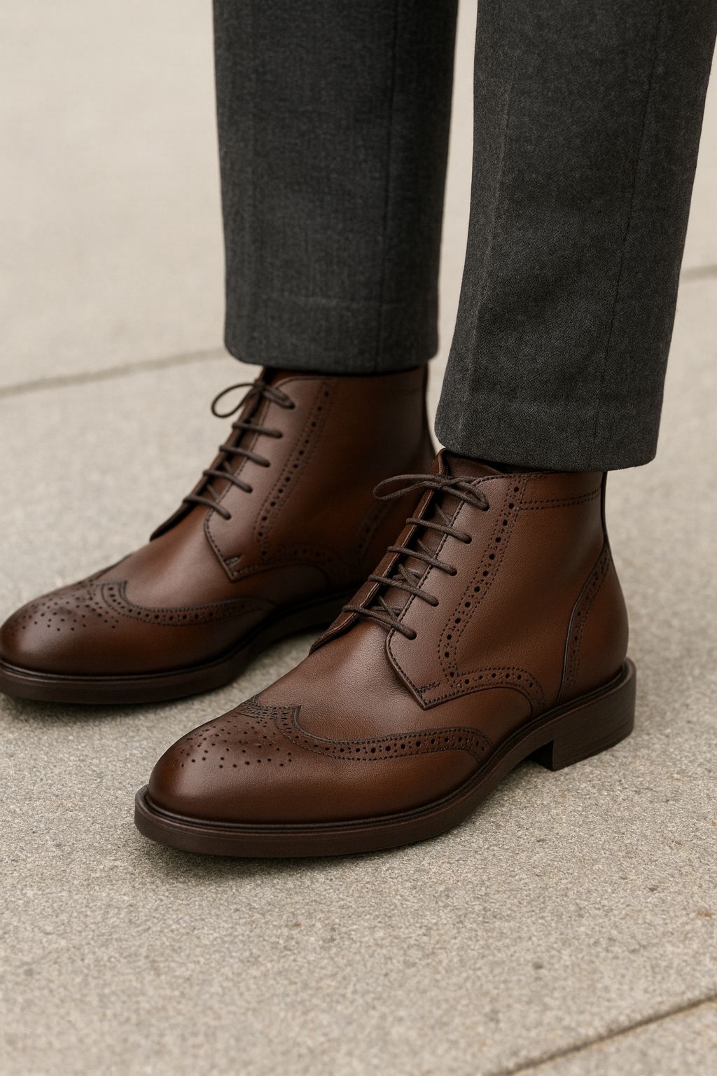 Brio Oxford Brogue Boot - Brown