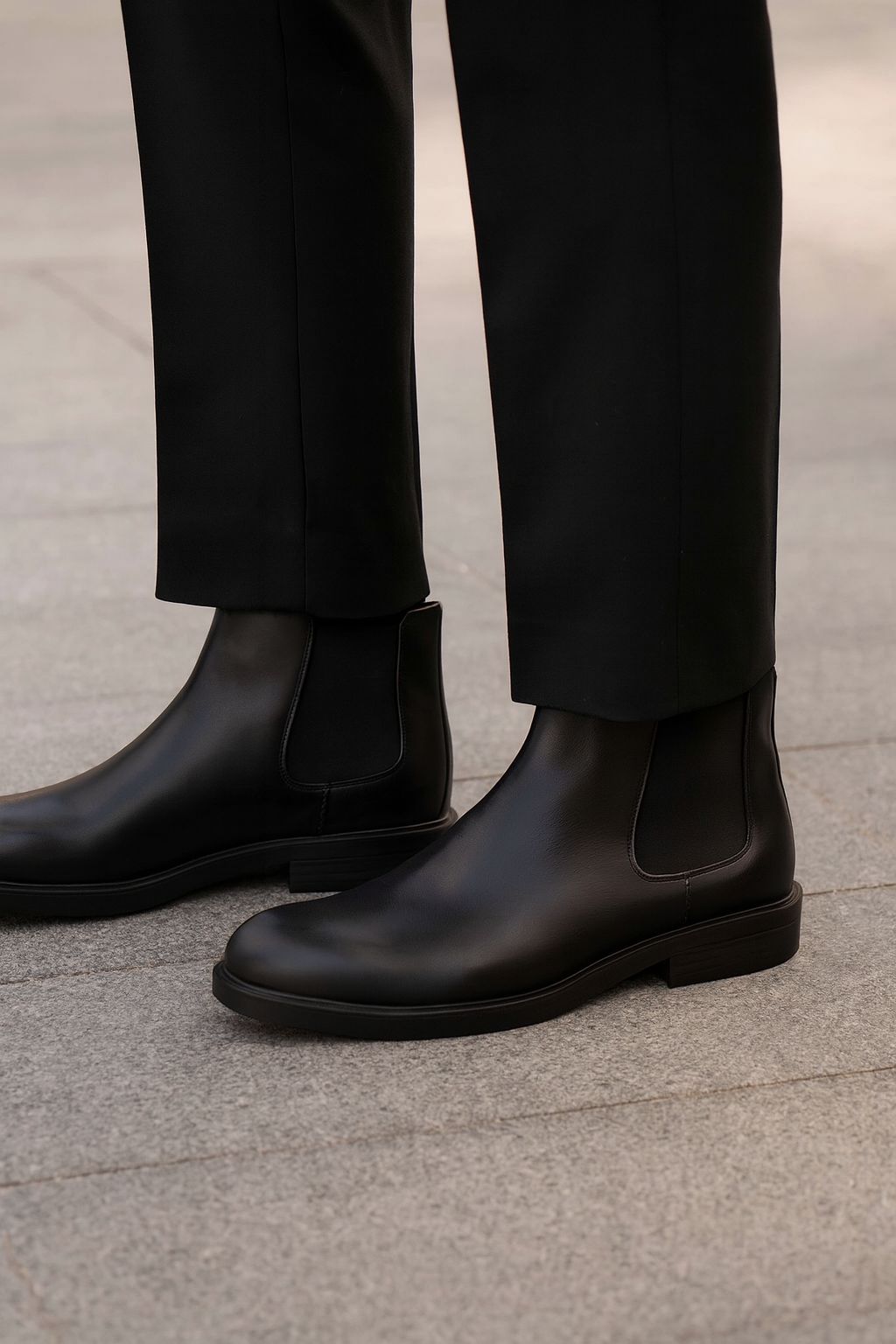 Brio Sleek Leather Chelsea Boots - Black